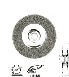 Wire Cup Brush vs Wire Wheel Brush: Differences & Selection Guide 3 Wheel brushes,crimped wire(Plain Bore)
